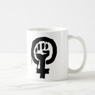 Caneca do símbolo do logotipo do feminismo