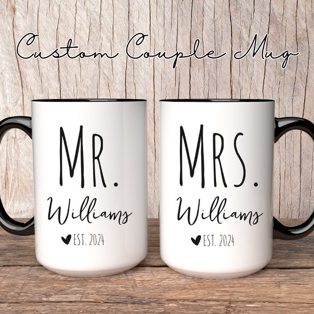 Caneca do Sr e da Sra, Caneca de casal personaliza (Criador carregado)