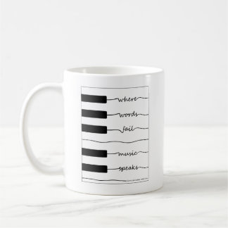 Caneca do teclado de piano com citações inspiradas