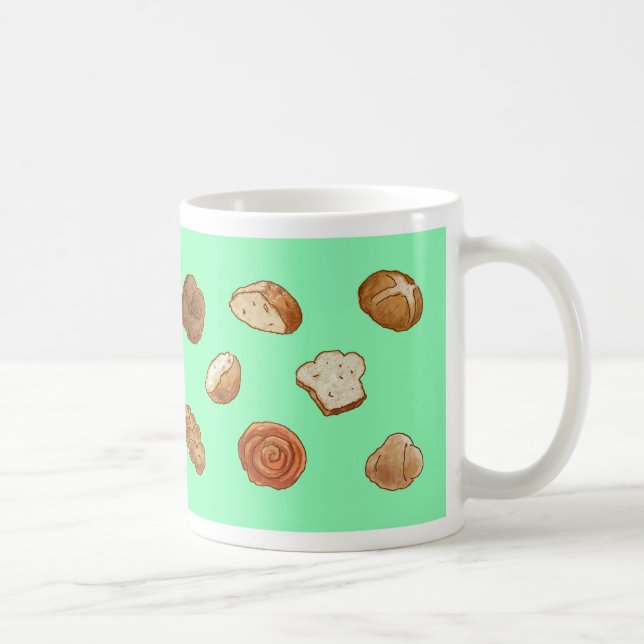 Caneca do teste padrão do pão & da pastelaria - (Direita)