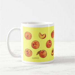 Caneca do teste padrão do pêssego - amarelo