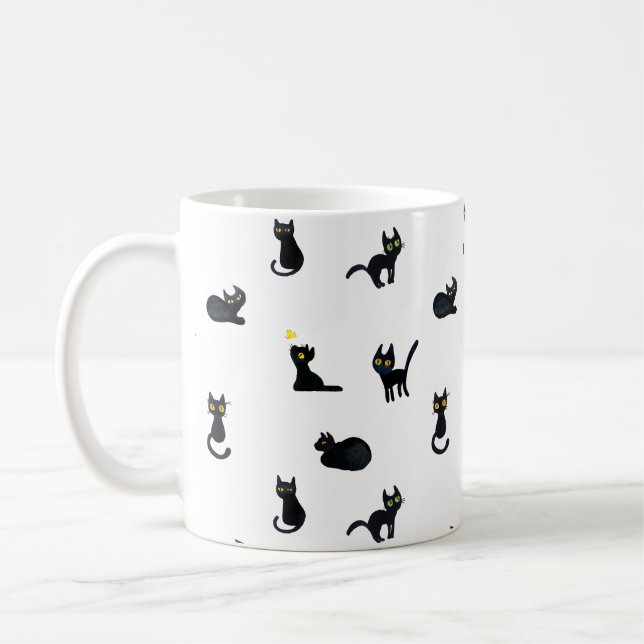 Caneca do teste padrão dos gatos pretos (Esquerda)