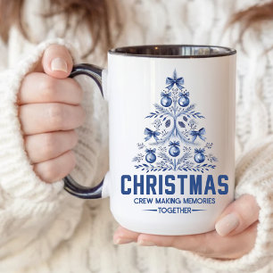 Caneca do Time do Natal Azul para Colegas de Traba