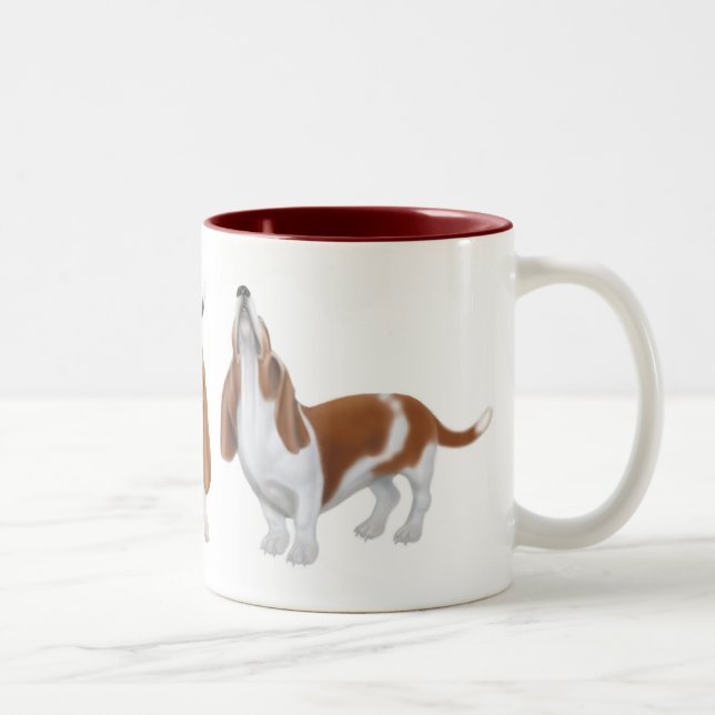 Caneca do tom dos cães de Basset dois (Direita)