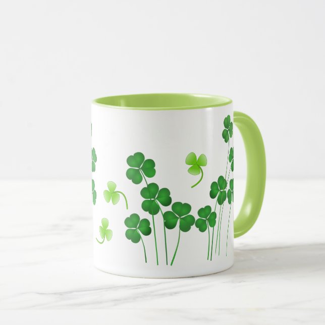 Caneca do Trevo do Dia de São Patrício (Frente Esquerda)