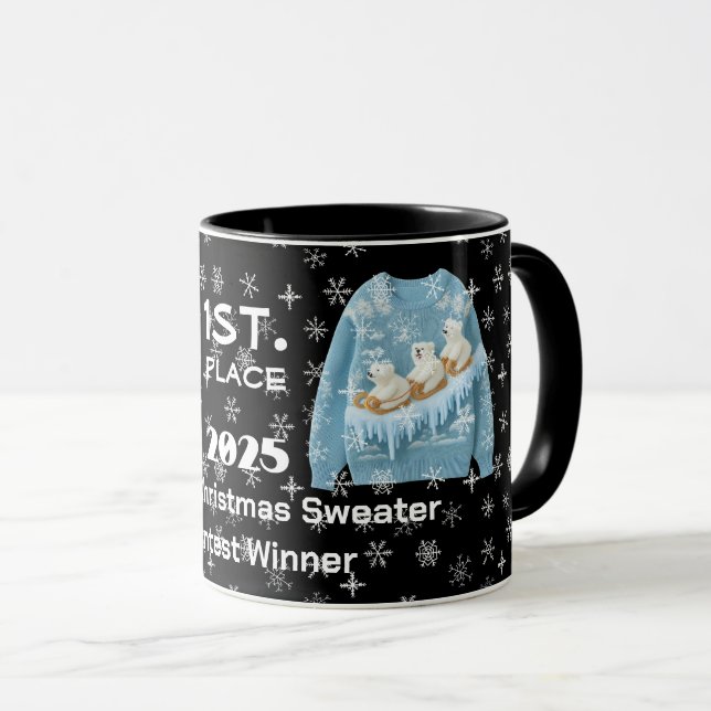 Caneca do Vencedor do Concurso de Suéter de Natal  (Frente Esquerda)