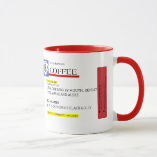 Caneca do viciado de cafeína da prescrição do café
