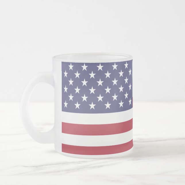Caneca do vidro de fosco da bandeira americana (Esquerda)