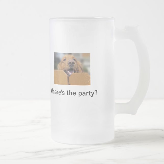 Caneca do vidro de fosco do golden retriever, (Direita)
