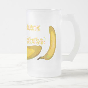 Caneca do vidro do batido da banana do pop art