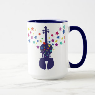 Caneca do violino e de café das estrelas