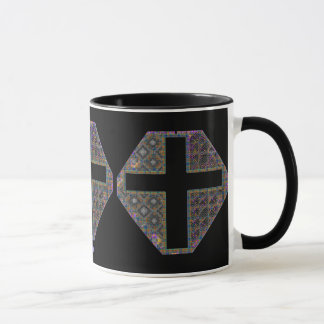 Caneca do vitral a em três exemplares