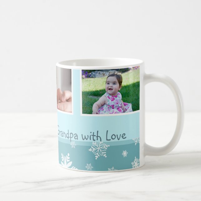 Caneca do vovô do Feliz Natal dos flocos de neve (Direita)