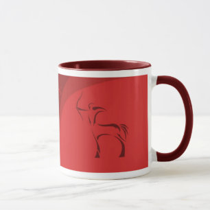 Caneca do zodíaco do Sagitário (marrom)