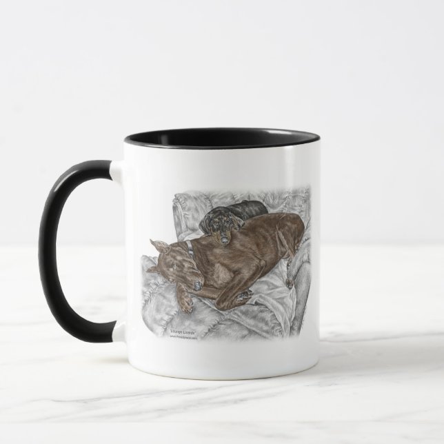 Caneca Doberman Dog e Puppy (Esquerda)