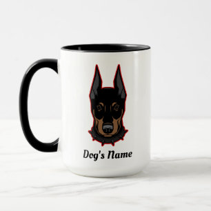 Caneca Doberman Pinscher Adicione Nome Gift Coffee Mug
