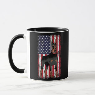 Caneca Doberman Pinscher American Flag Canine Whisperer