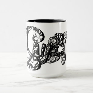 Caneca Doce, Borracha - Letra Art, Boho, Hippie Art