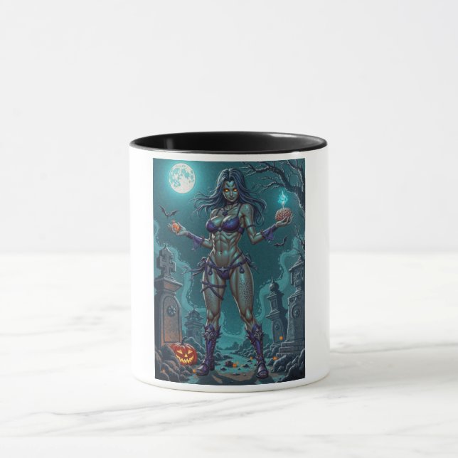 Caneca Doce de Halloween ou Namorada Zumbi com Miolos (Centro)