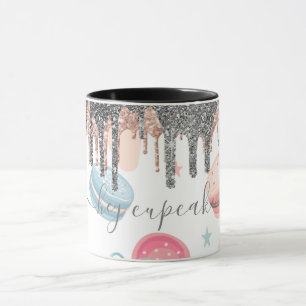 Caneca Doce Doces De Glitter Moderno De Prata