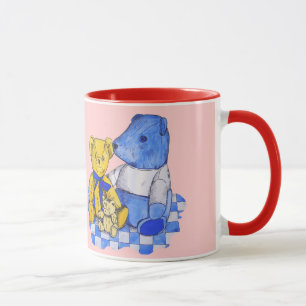 Caneca doce imagem de três ursinhos bonitos