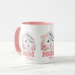 Caneca Doce Mãe e Filho Aquarela Rosas "Melhor Mamãe