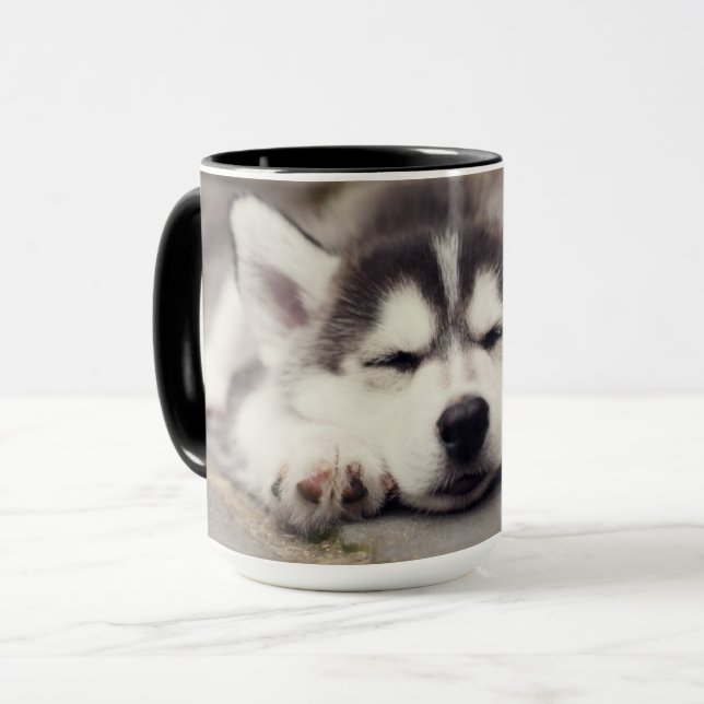 Caneca Doce Mamão Siberiano Dormindo (Frente Esquerda)