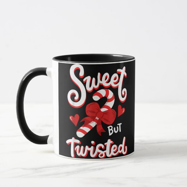 Caneca Doce, Mas Entorcido, Doces De Natal Engraçado Xmas (Esquerda)