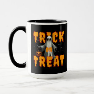 Caneca doce ou travessura halloween assustador fantasma a