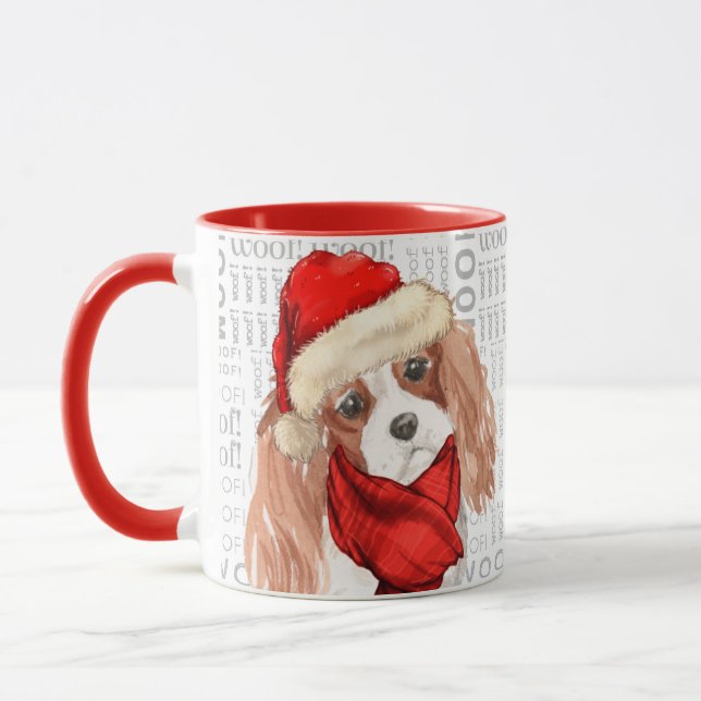 Caneca Doce Rei Charles Terrier Cão de Natal (Esquerda)