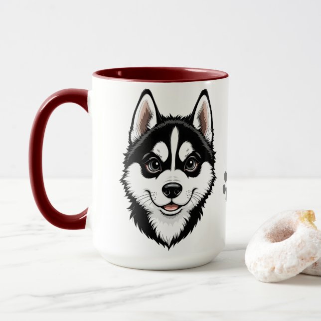 Caneca Doce Siberian Husky Puppy (Com Donut)