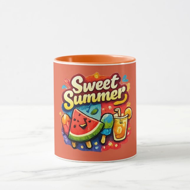 Caneca Doce Verão – Gráfico Ensolarado Fofo  (Centro)