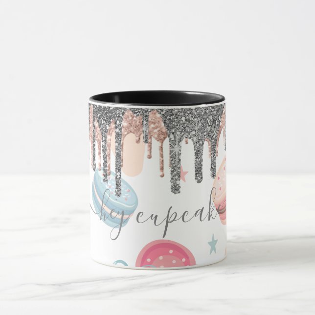 Caneca Doces Balas com Pingos de Brilho Prata Moderno (Centro)