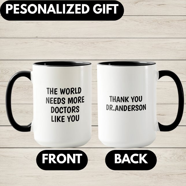 Caneca Doctor Thank you Gift, Personalized Doctor (Criador carregado)