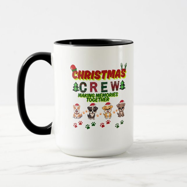 Caneca Dog Lover Christmas Family-Christmas crew dogs  (Esquerda)