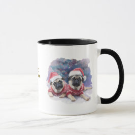 Caneca Dog Lovers Christmas Coffee Mug/Pug