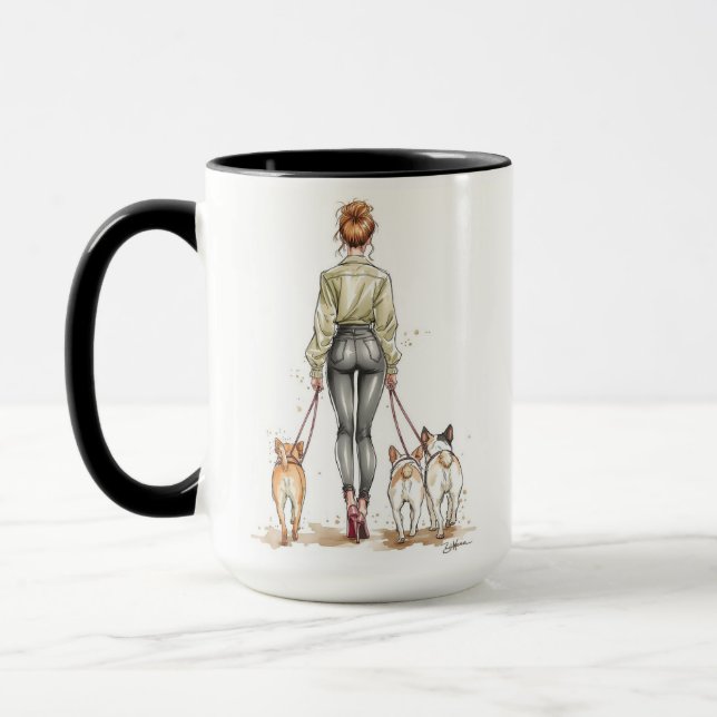 Caneca Dog Mom Coffee Mug | Stylish Dog Walker Fashion (Esquerda)