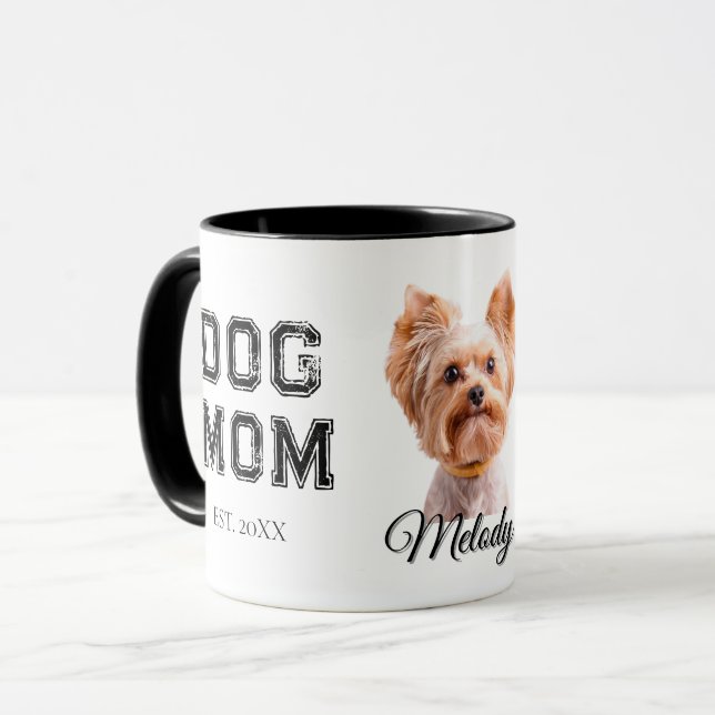 Caneca Dog Mom Custom Dog Photo (Frente Esquerda)