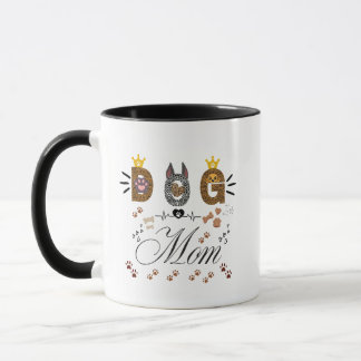 Caneca Dog Mom Leopard Print Paw Design/Leopard Dog Mom