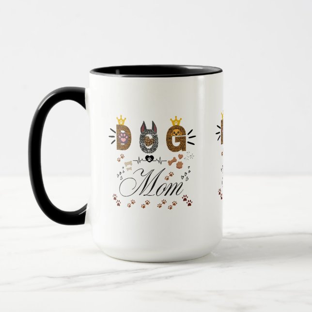 Caneca Dog Mom Leopard Print Paw Design/Leopard Dog Mom (Esquerda)