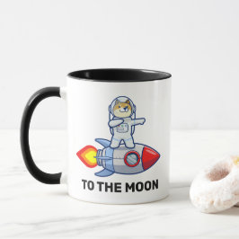 Caneca Dogecoin Para A Cripto De Cães De Cães De Foguete