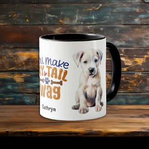 Caneca Dogo Argentino Puppy Você Faz Meu Pano Da Cauda