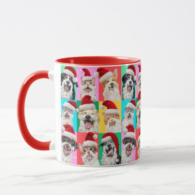 Caneca Dogs and Cats with Santa Beard (Esquerda)