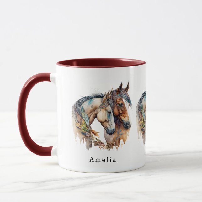 Caneca Dois Belos Cavalos Oeste Boho (Esquerda)