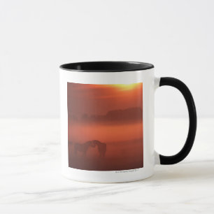 Caneca Dois cavalos no por do sol
