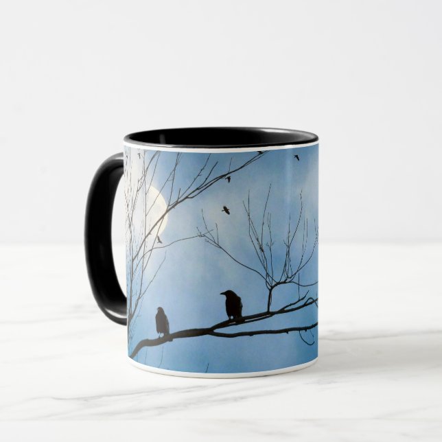 Caneca Dois Corvos Em Um Galho (Frente Esquerda)