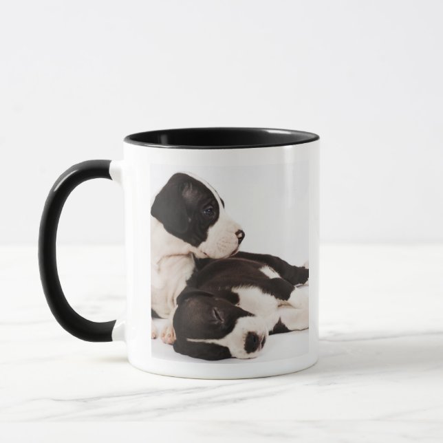 Caneca Dois filhotes de cachorro de great dane do (Esquerda)