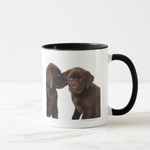 Caneca Dois filhotes de cachorro de labrador retriever do