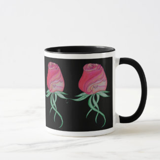 Caneca Dois gatos em um Rosa-Preto