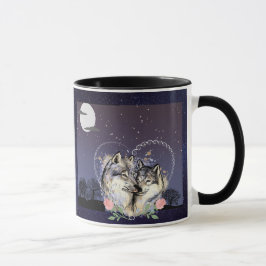 Caneca Dois Lobos Lua e Estrelas Coffee Mug